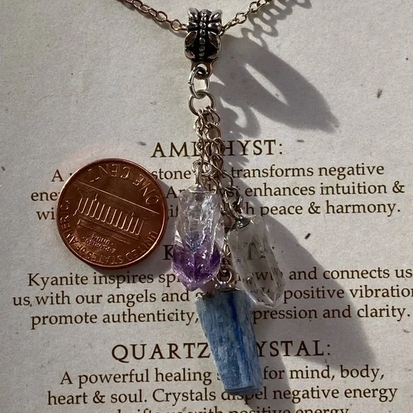 Sterling Silver “Crystal Dreams” Gemstone Pendant Necklace 18” - Picture 3 of 6